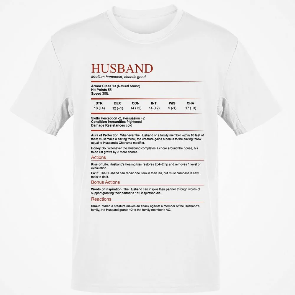 Husband White Classic Unisex T-Shirt - White - 1