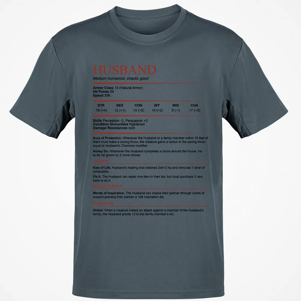 Husband White Classic Unisex T-Shirt - Charcoal - 3