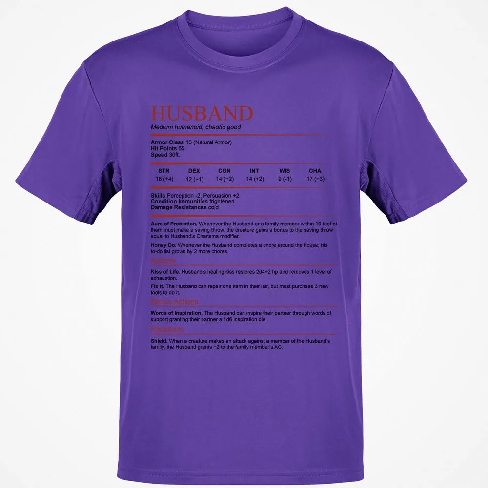 Husband White Classic Unisex T-Shirt - Purple - 9