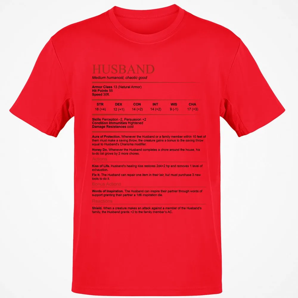 Husband White Classic Unisex T-Shirt - Red - 10