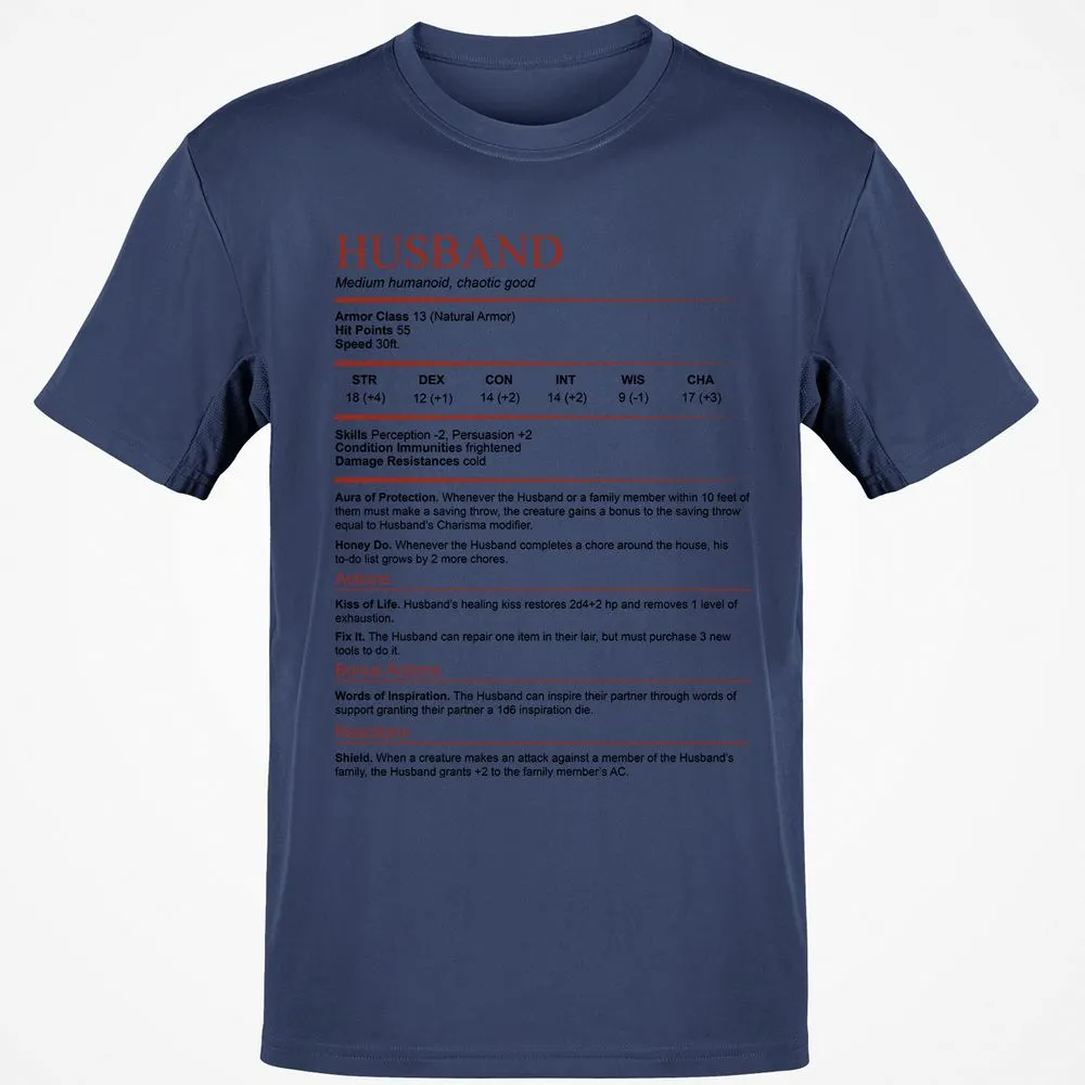 Husband White Classic Unisex T-Shirt - Navy - 7