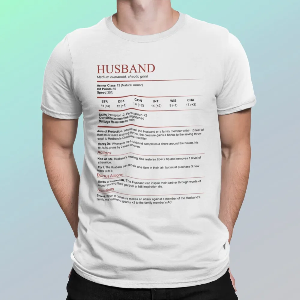 Husband White Classic Unisex T-Shirt - 1