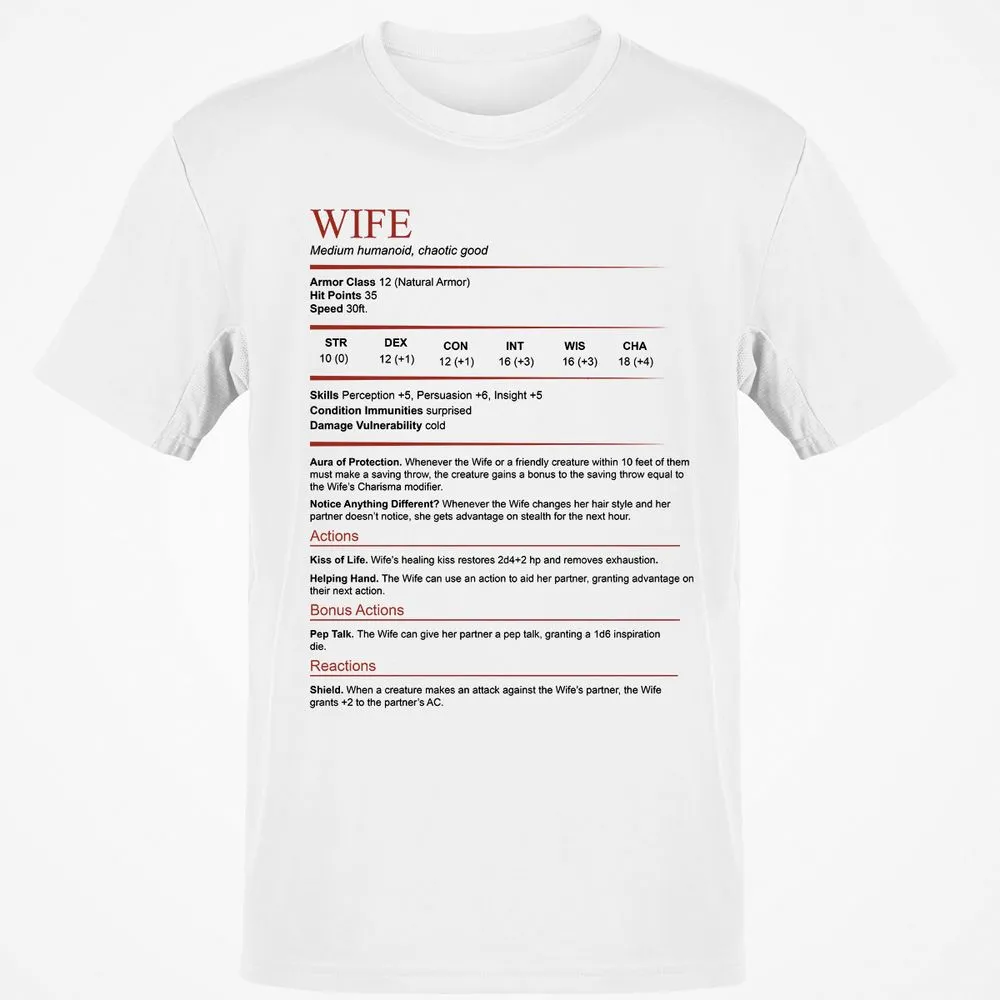 Wife White Classic Unisex T-Shirt - White - 1