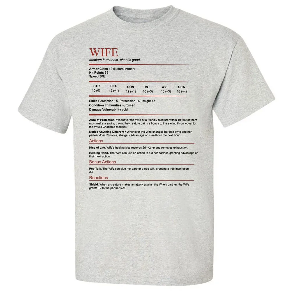 Wife White Classic Unisex T-Shirt - Ash - 2