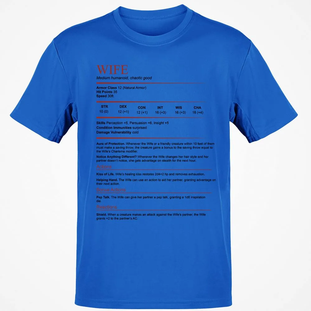 Wife White Classic Unisex T-Shirt - Royal - 11