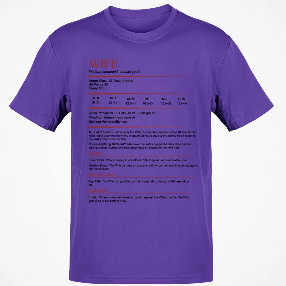 Wife White Classic Unisex T-Shirt - Purple - 9