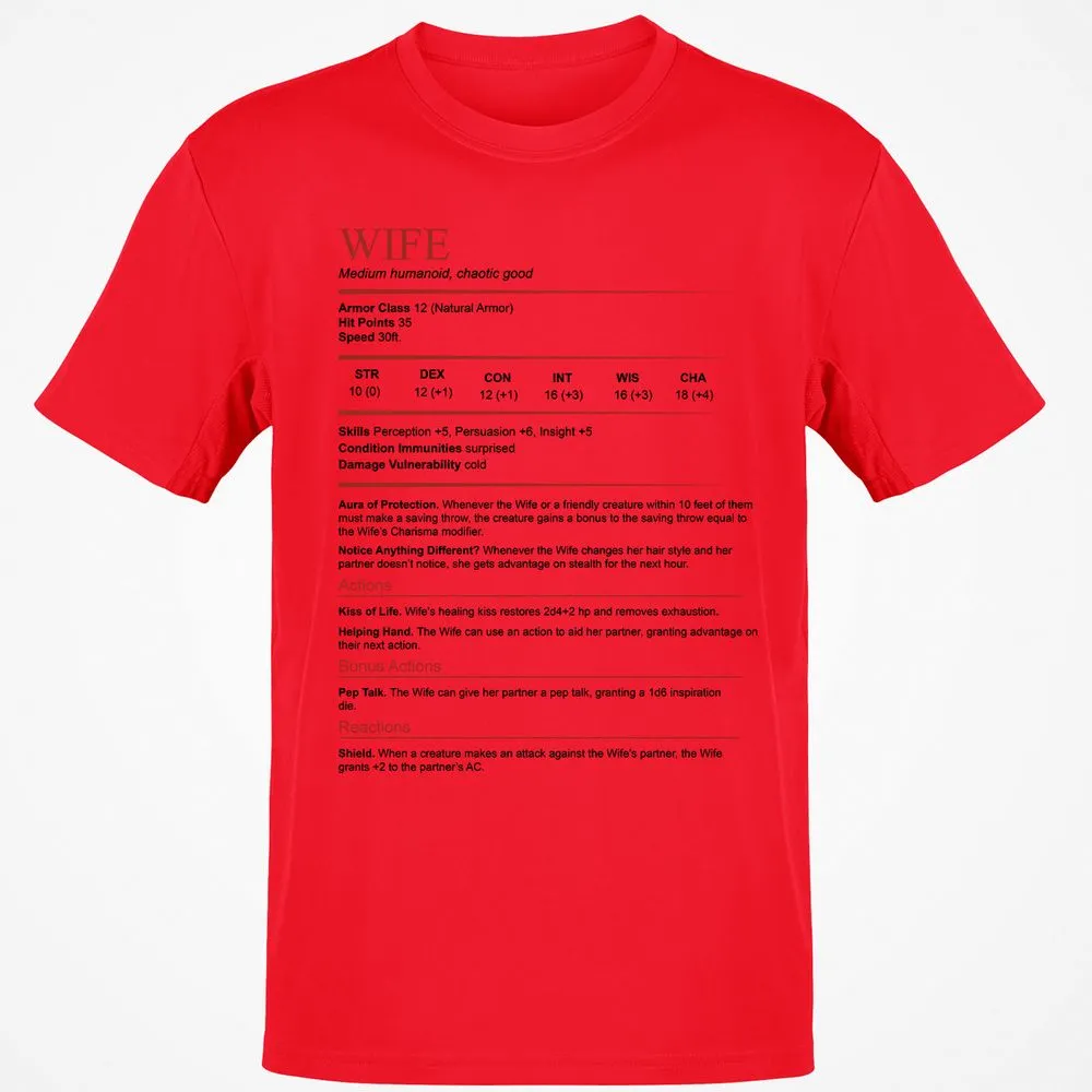 Wife White Classic Unisex T-Shirt - Red - 10