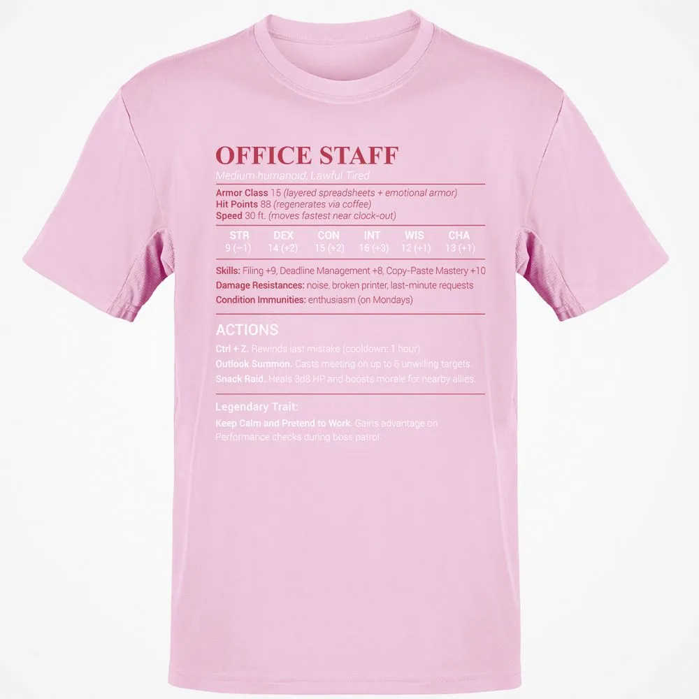 Office Staff Classic Unisex T-Shirt - Light Pink - 5