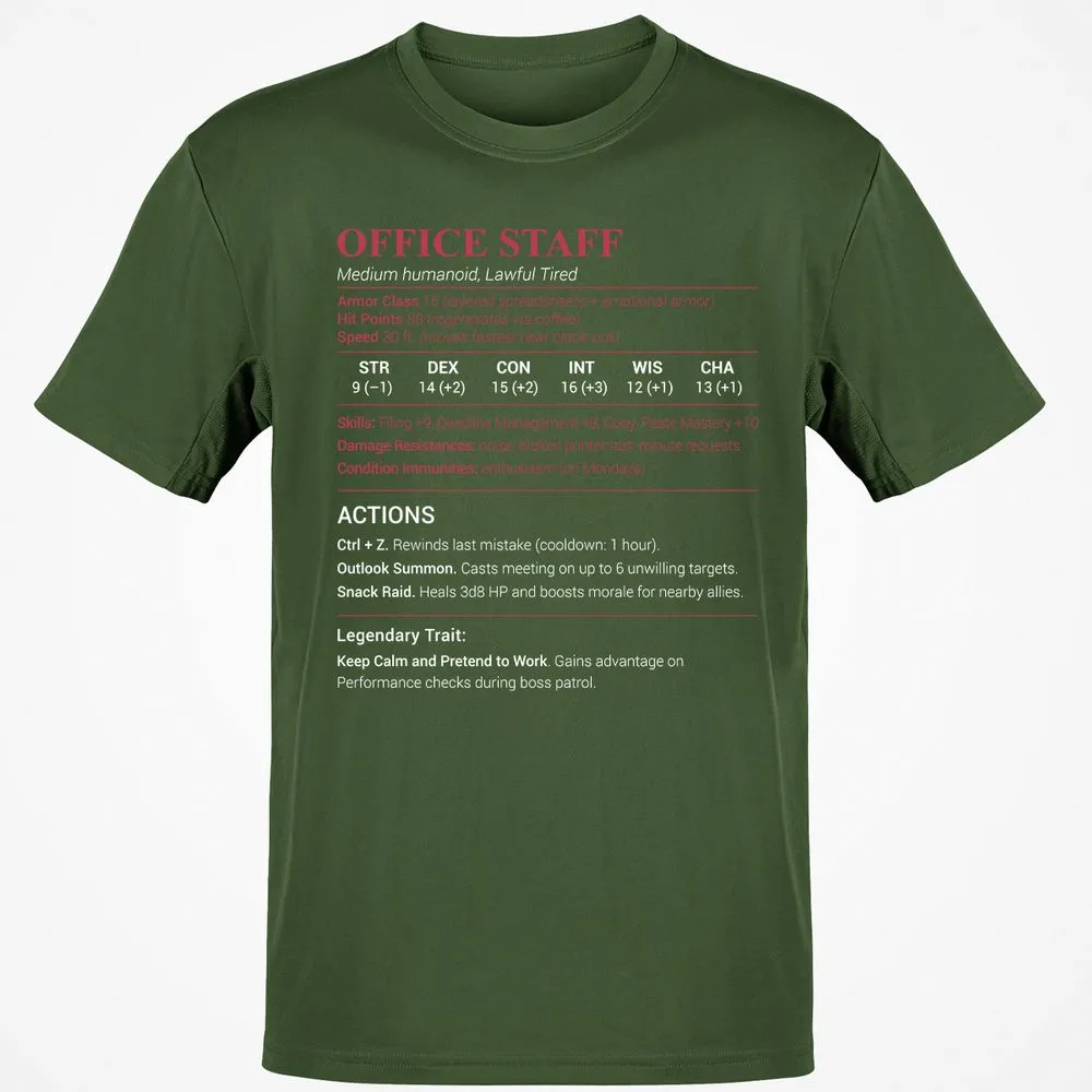 Office Staff Classic Unisex T-Shirt - Military Green - 6