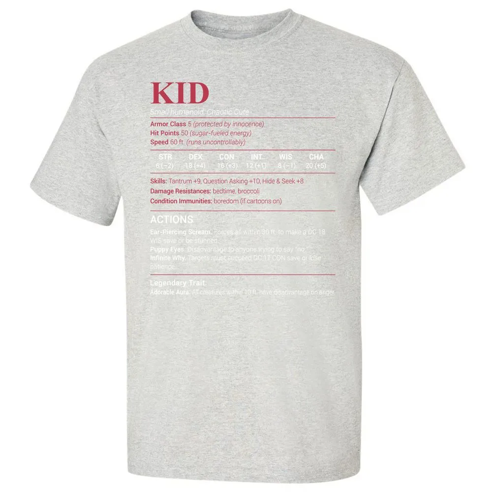 Kid Stats Classic Unisex T-Shirt - Ash - 2