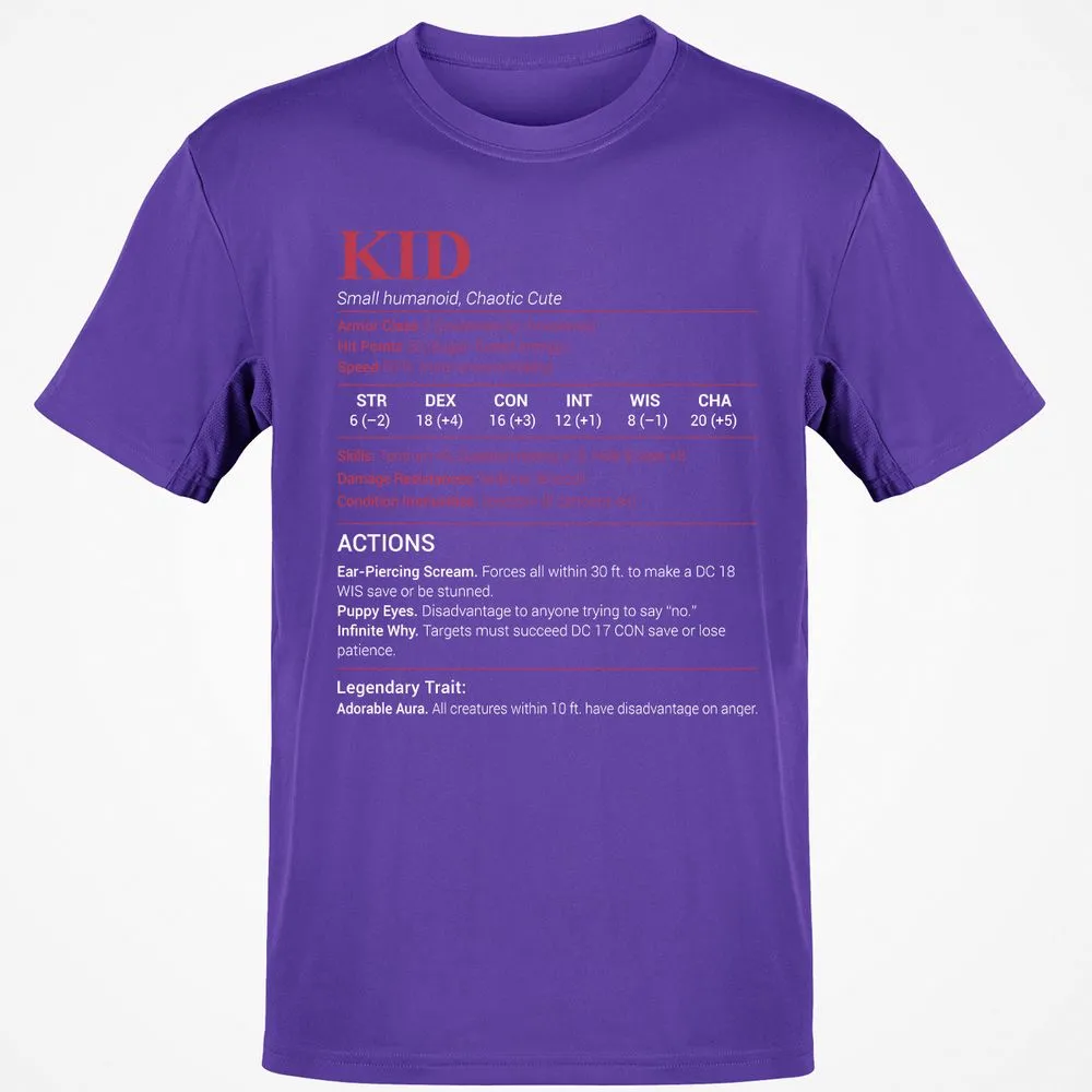 Kid Stats Classic Unisex T-Shirt - Purple - 9