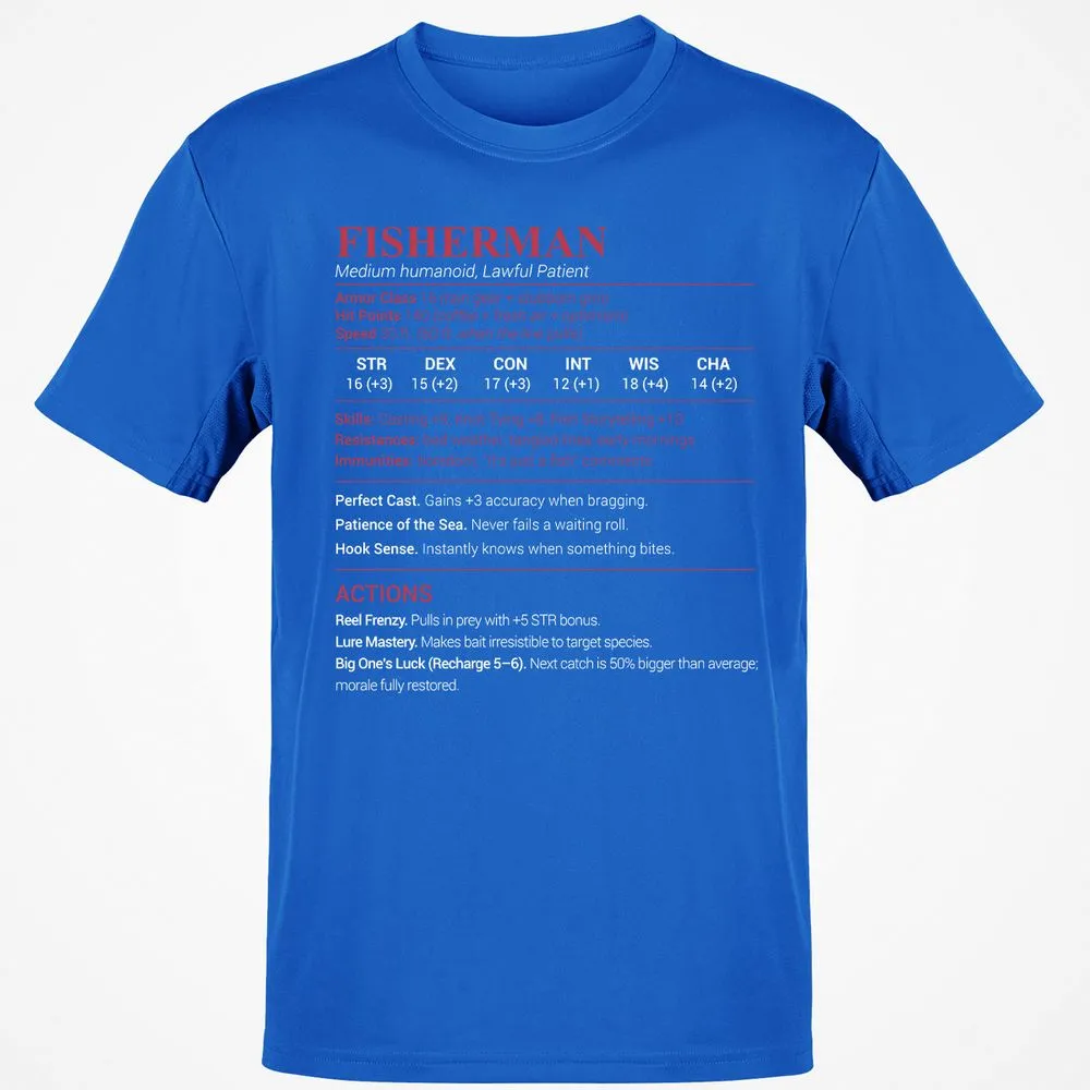 Fisherman Stats Classic Unisex T-Shirt - Royal - 11