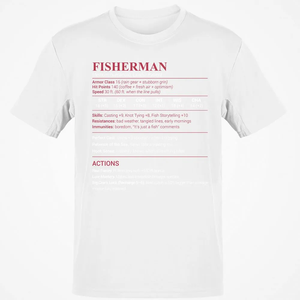 Fisherman Stats Classic Unisex T-Shirt - White - 12