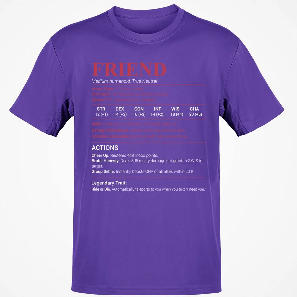 Friend Stats Classic Unisex T-Shirt - Purple - 9