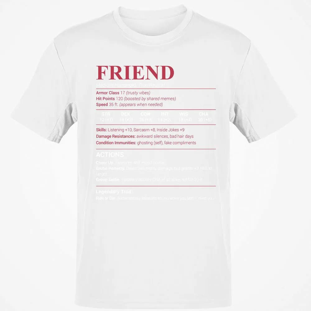 Friend Stats Classic Unisex T-Shirt - White - 12