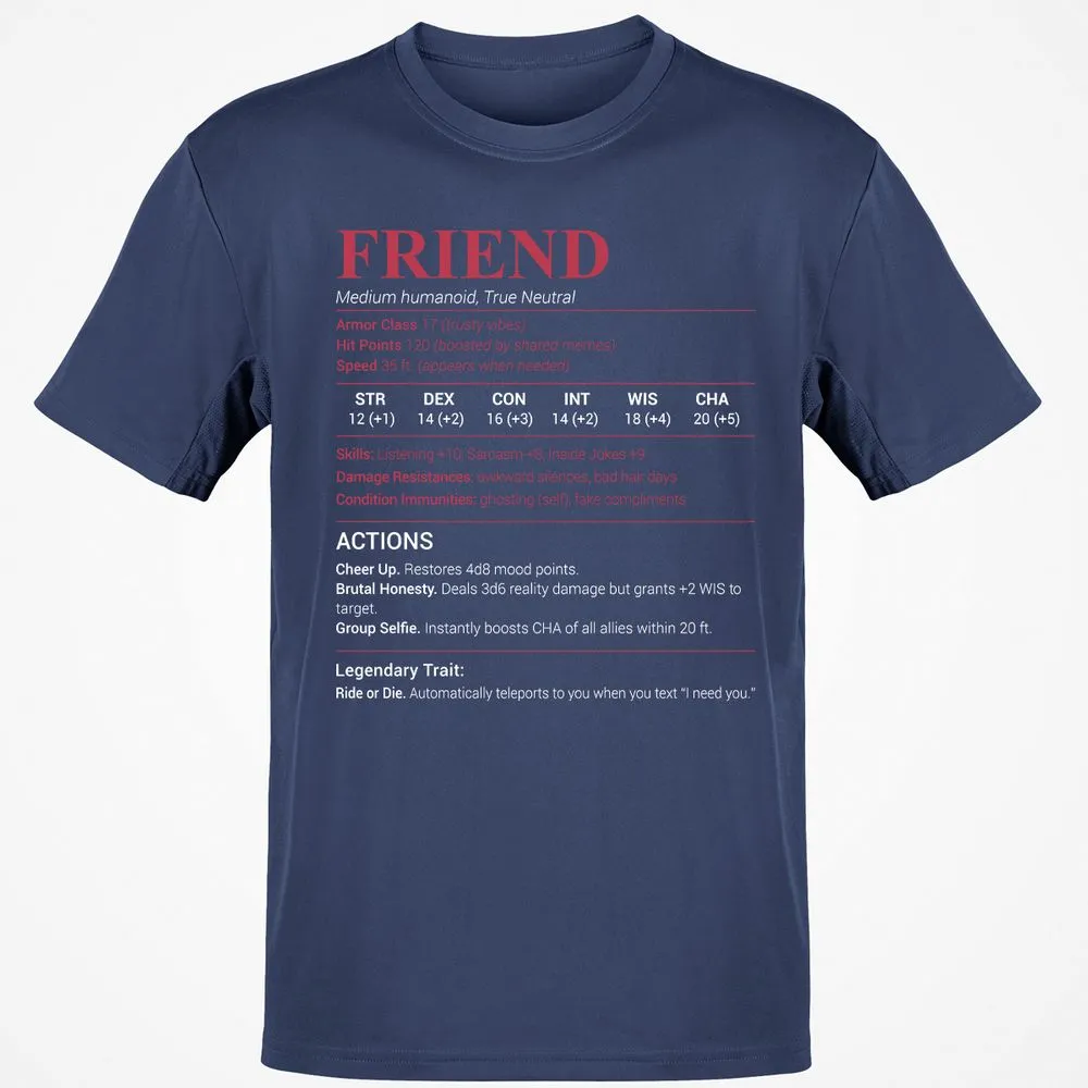 Friend Stats Classic Unisex T-Shirt - Navy - 7