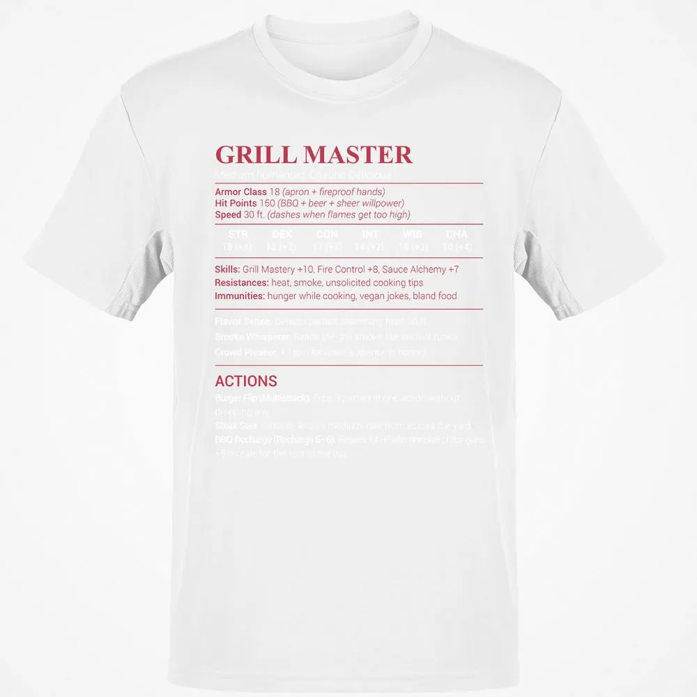 Grill Master Classic Unisex T-Shirt - White - 12
