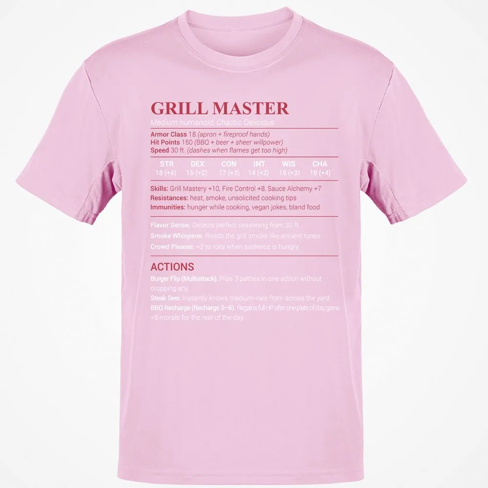 Grill Master Classic Unisex T-Shirt - Light Pink - 5