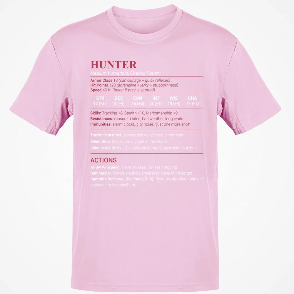 Hunter Stats Classic Unisex T-Shirt - Light Pink - 5