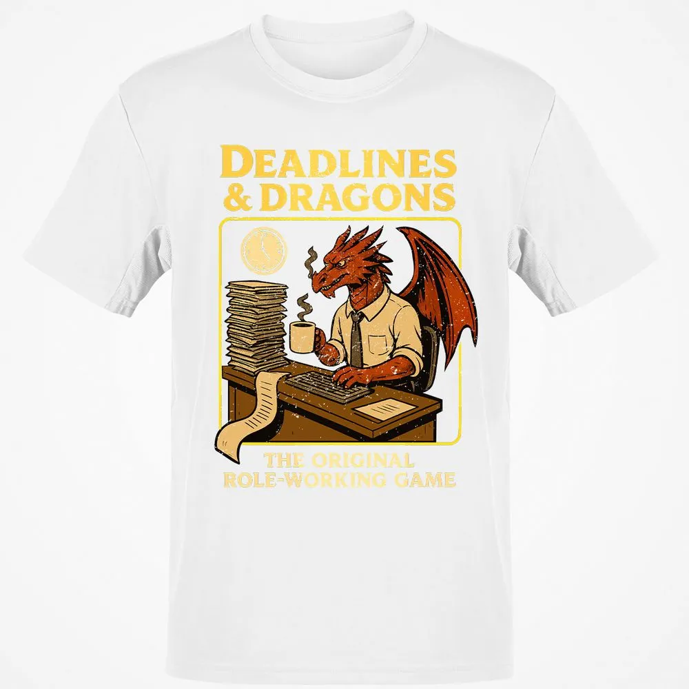 Deadlines & Dragons (Office Staff) Classic Unisex T-Shirt - White - 12