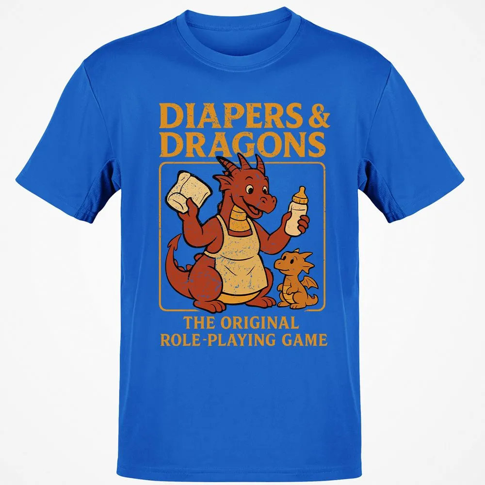 Diapers & Dragons Classic Unisex T-Shirt - Royal - 11