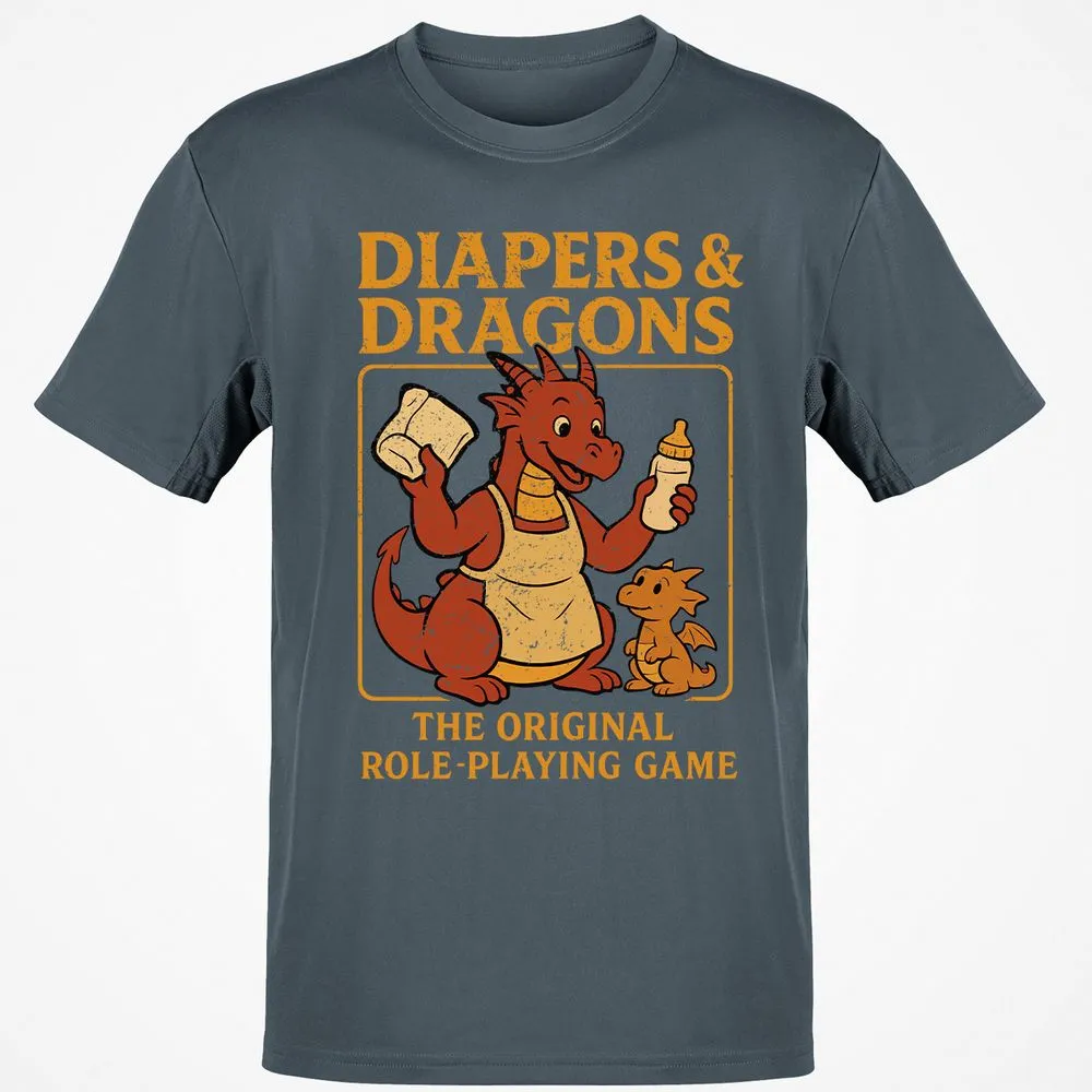 Diapers & Dragons Classic Unisex T-Shirt - Charcoal - 3