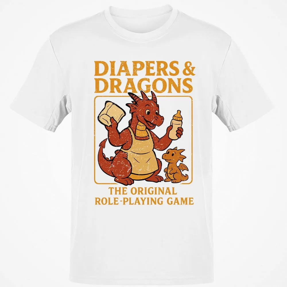 Diapers & Dragons Classic Unisex T-Shirt - White - 12