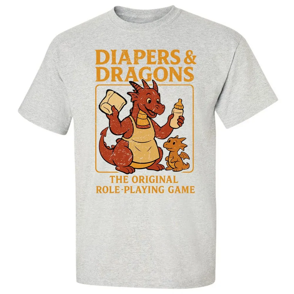 Diapers & Dragons Classic Unisex T-Shirt - Ash - 2