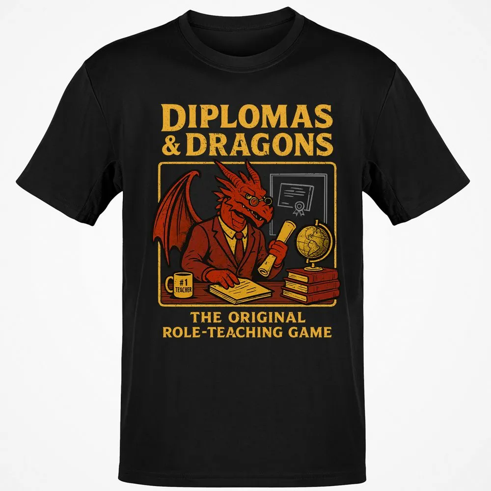 Diplomas & Dragons Classic Unisex T-Shirt - Black - 1