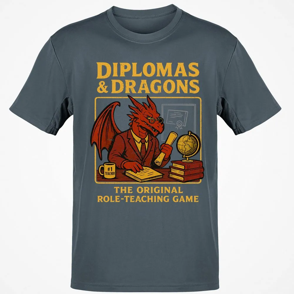 Diplomas & Dragons Classic Unisex T-Shirt - Charcoal - 3