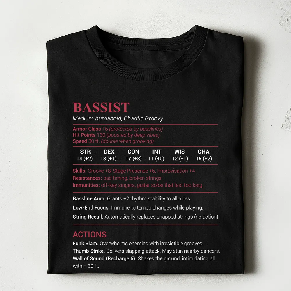 Bassist Stats Classic Unisex T-Shirt - 1