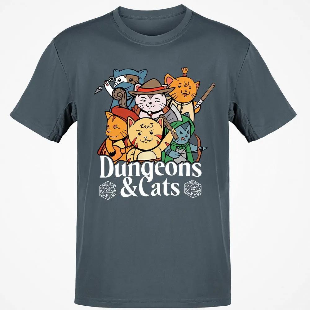 Dungeons & Cats Classic Unisex T-Shirt - Charcoal - 3