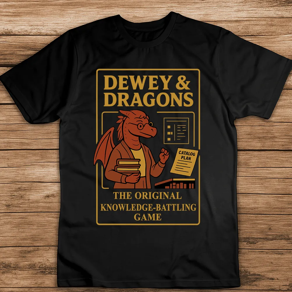 Librarian Dewey & Dragons Classic Unisex T-Shirt - 1