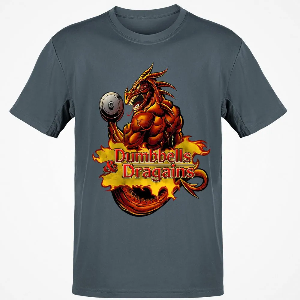 Dumbbells & Dragains Classic Unisex T-Shirt - Charcoal - 3