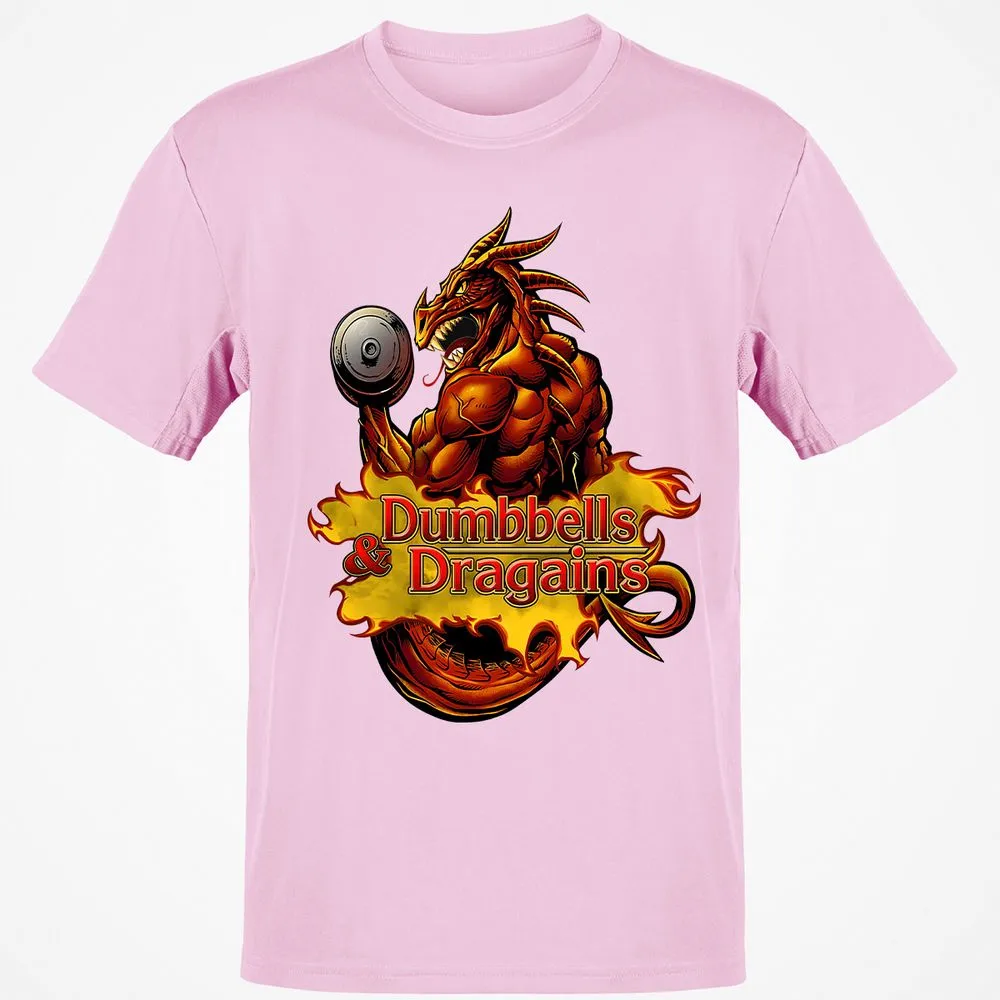 Dumbbells & Dragains Classic Unisex T-Shirt - Light Pink - 5