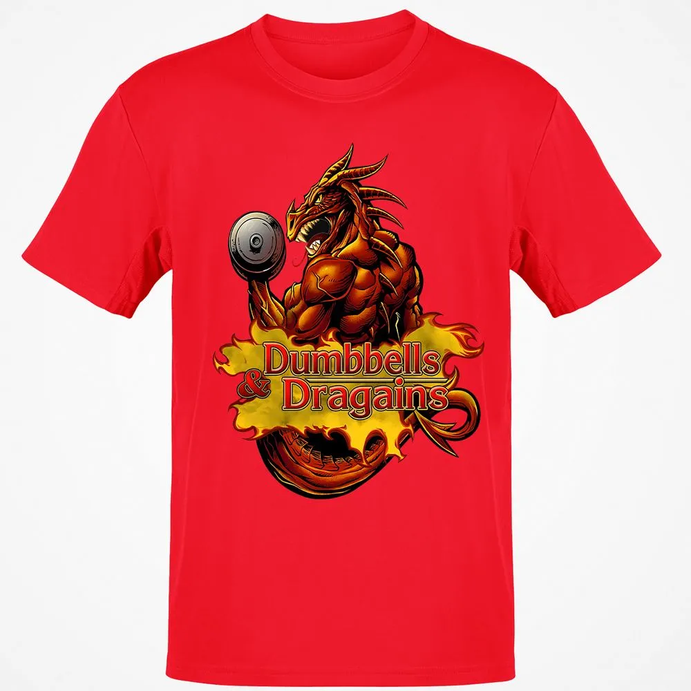 Dumbbells & Dragains Classic Unisex T-Shirt - Red - 10