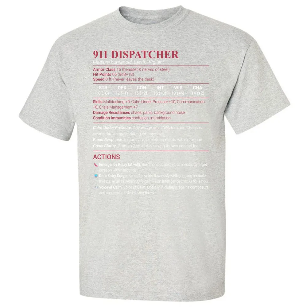 911 Dispatcher Classic Unisex T-Shirt - Ash - 2