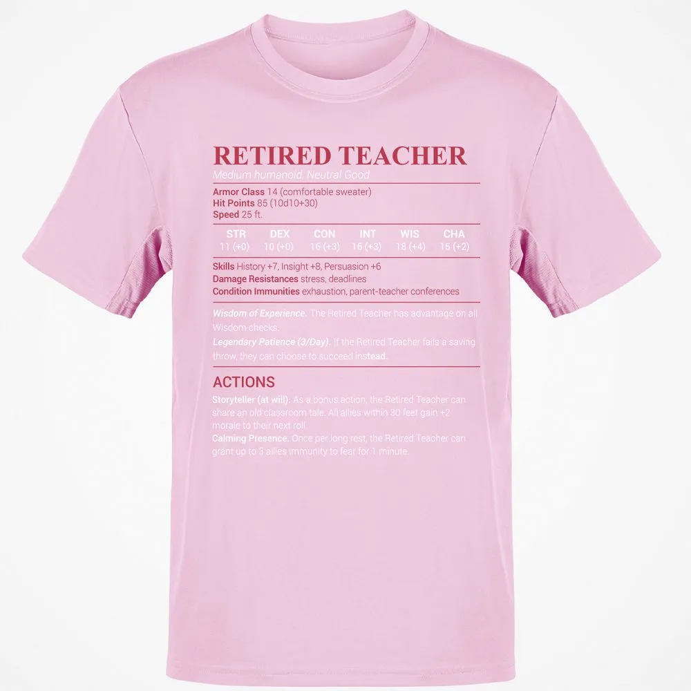 Retired Teacher Classic Unisex T-Shirt - Light Pink - 5
