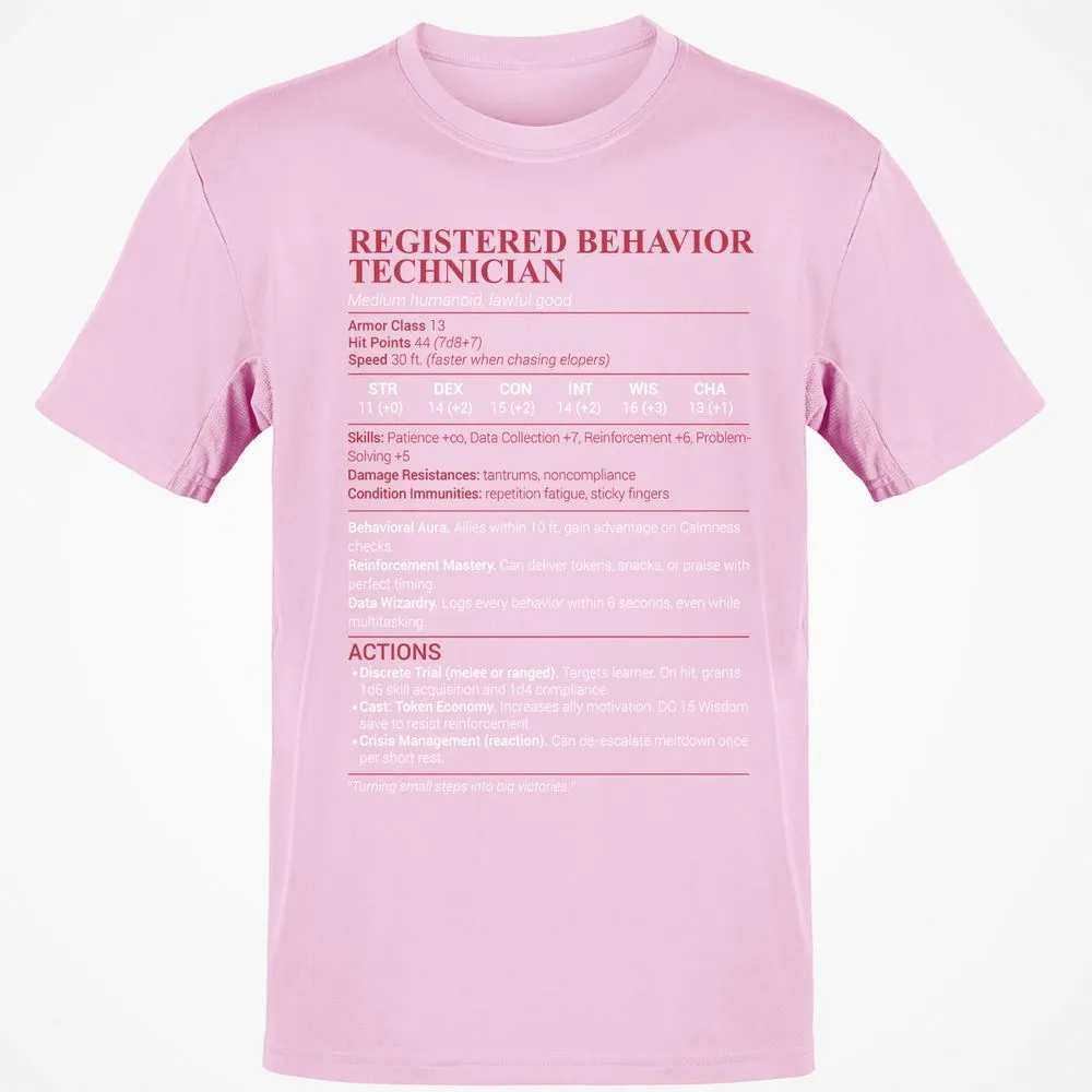 Registered Behavior Technician RBT Classic Unisex T-Shirt - Light Pink - 5
