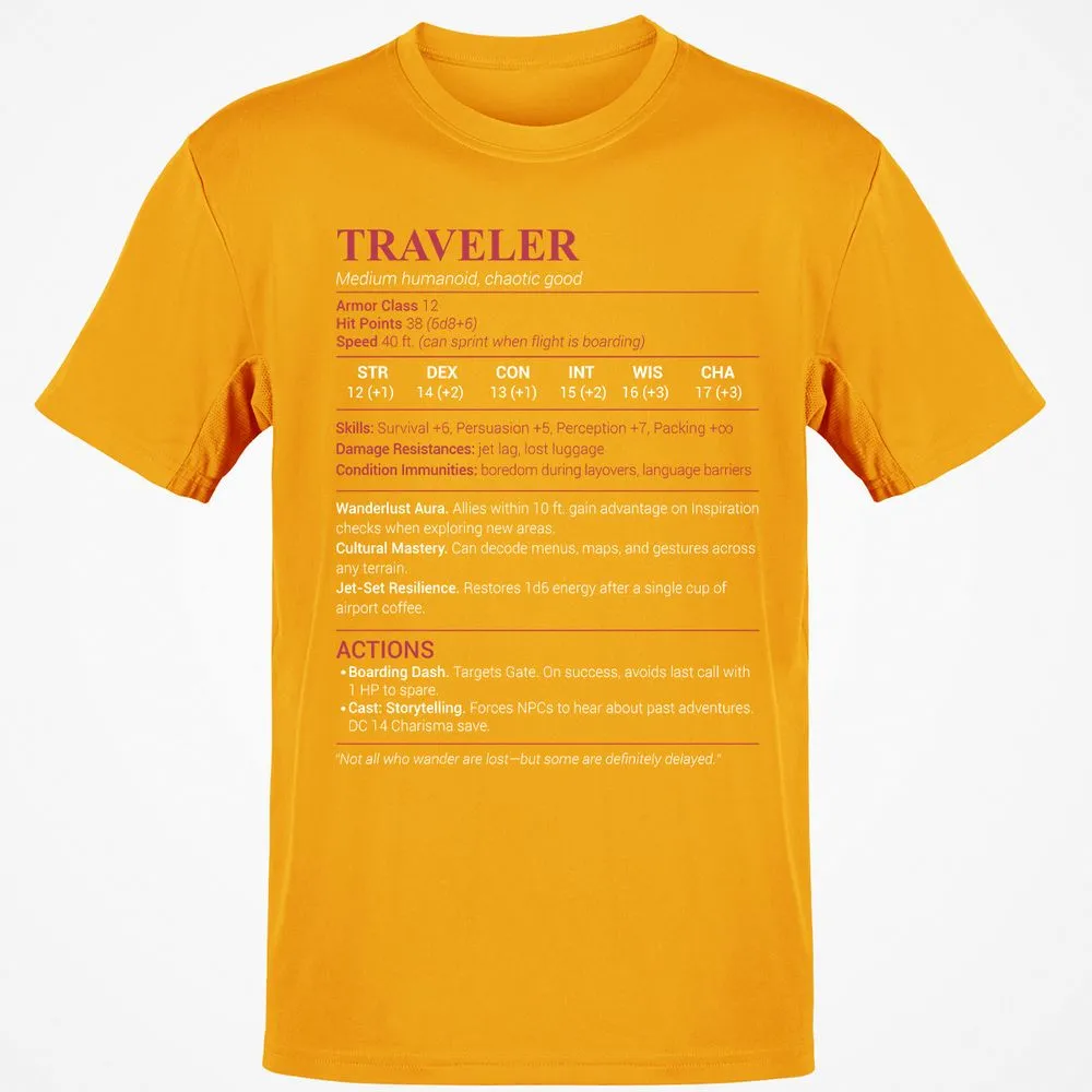 Traveler Classic Unisex T-Shirt - Gold - 4