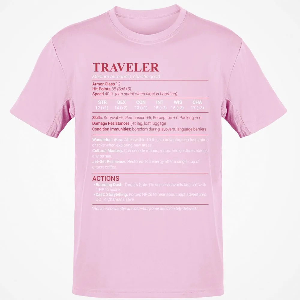 Traveler Classic Unisex T-Shirt - Light Pink - 5