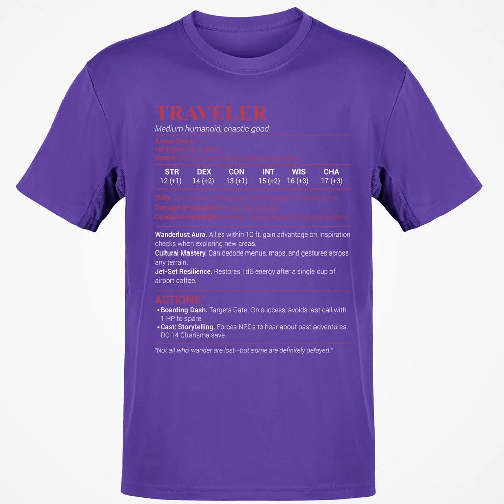 Traveler Classic Unisex T-Shirt - Purple - 9