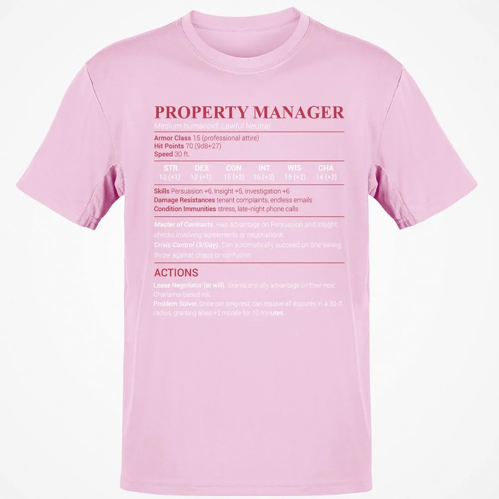 Property Manager Classic Unisex T-Shirt - Light Pink - 5