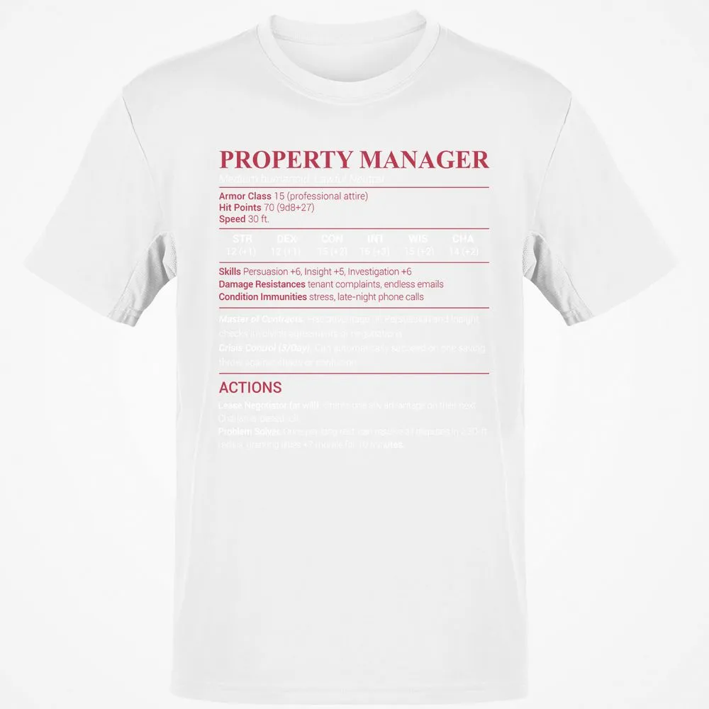 Property Manager Classic Unisex T-Shirt - White - 12