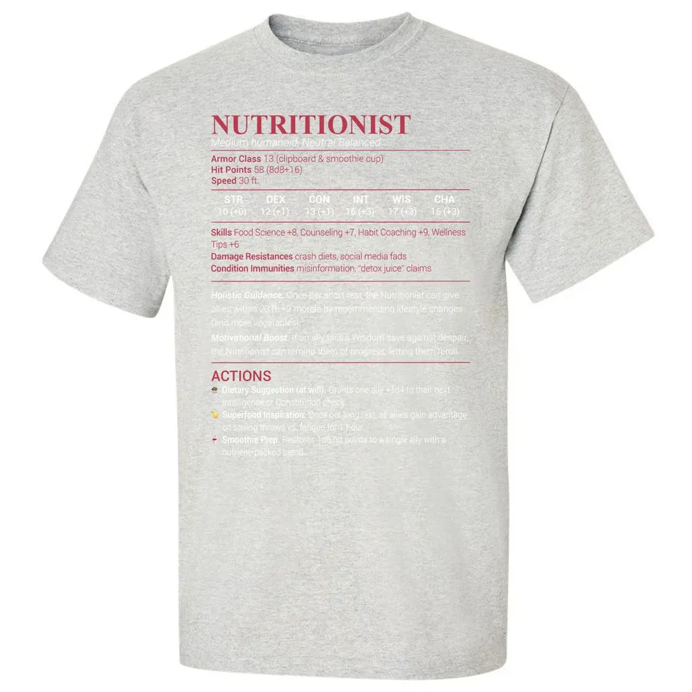 Nutritionist Classic Unisex T-Shirt - Ash - 2