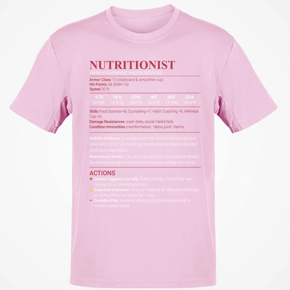 Nutritionist Classic Unisex T-Shirt - Light Pink - 5