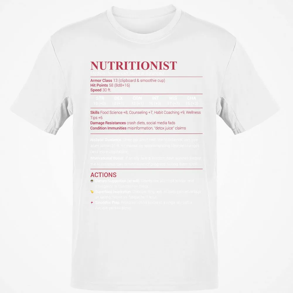 Nutritionist Classic Unisex T-Shirt - White - 12