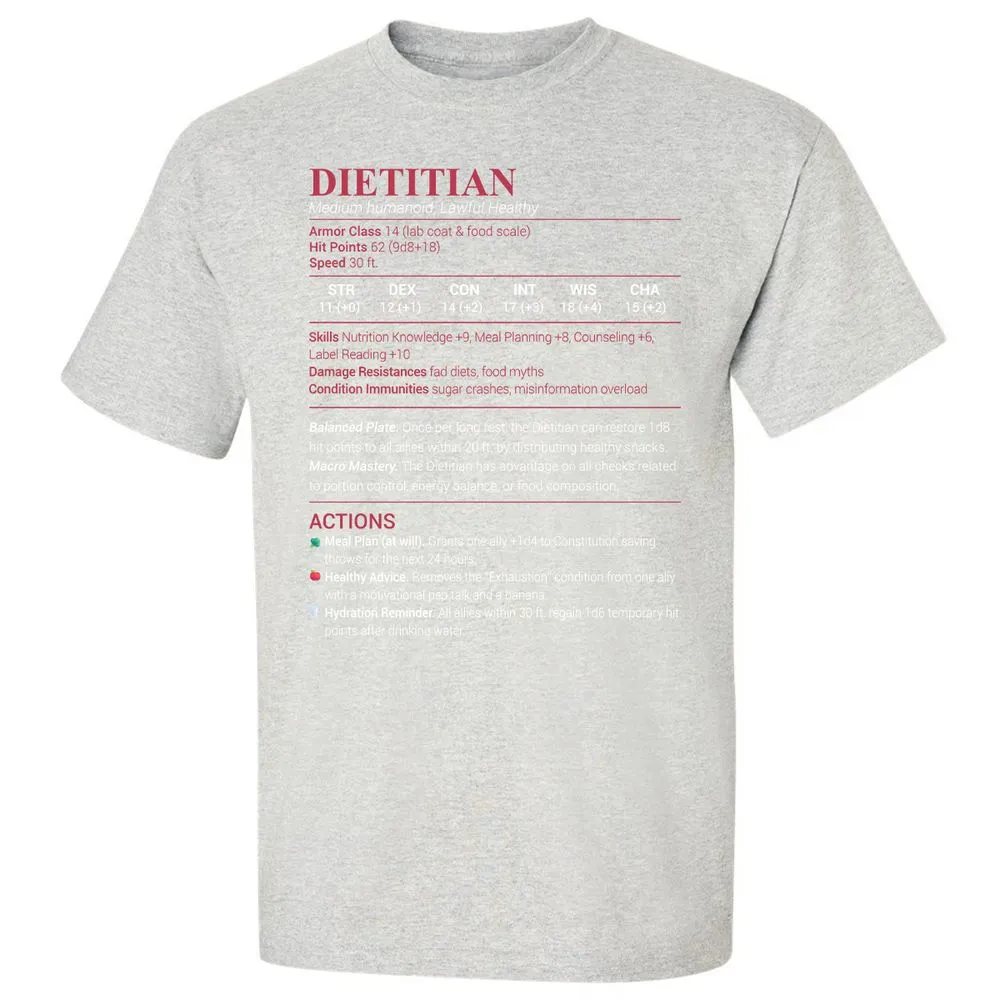 Dietitian Classic Unisex T-Shirt - Ash - 2
