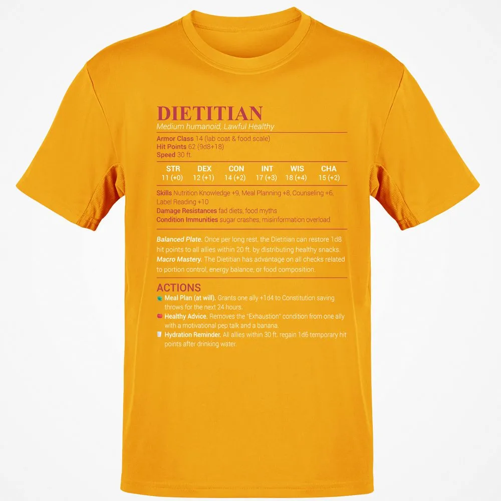 Dietitian Classic Unisex T-Shirt - Gold - 4