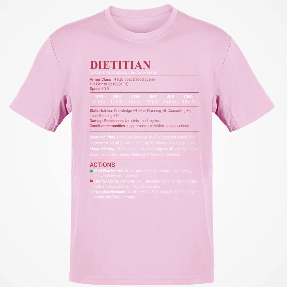 Dietitian Classic Unisex T-Shirt - Light Pink - 5